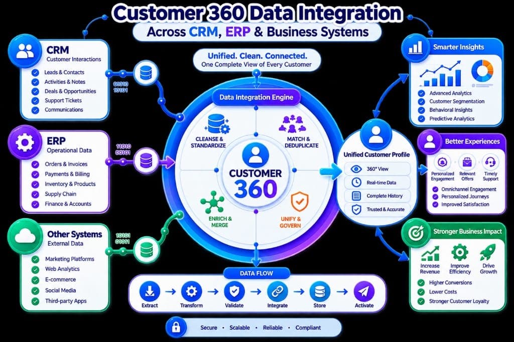 Customer 360 Data Integration Across CRM, ERP & Business Systems
